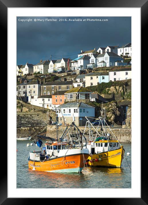 Mevagissey Harbour, Cornwall Framed Mounted Print by Mary Fletcher