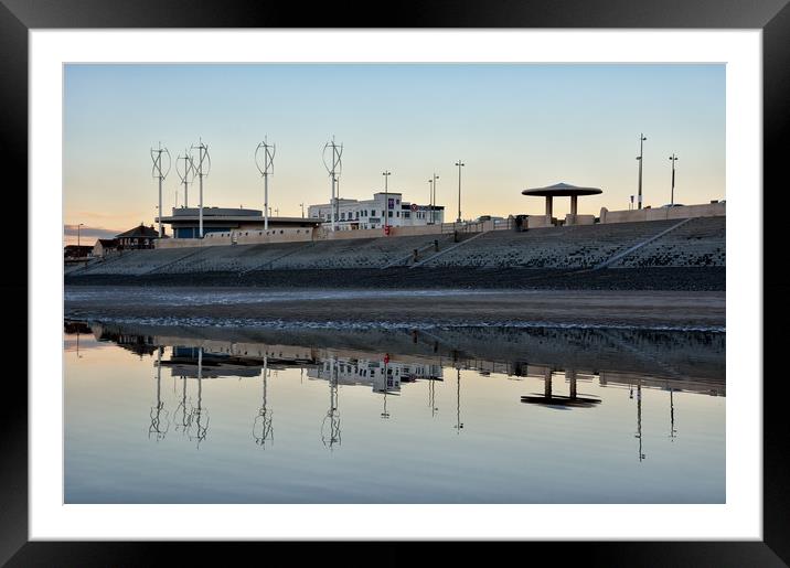 Reflections on the beach at Cleveleys Framed Mounted Print by Gary Kenyon