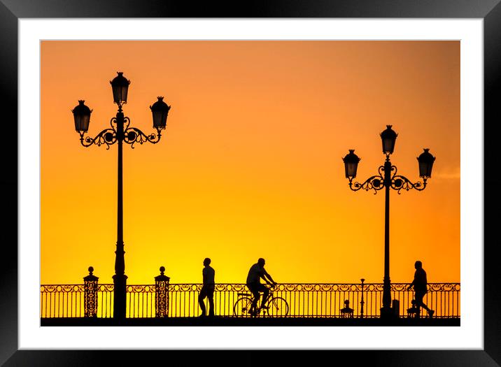   Seville bridge at sunset Framed Mounted Print by Stephen Giles