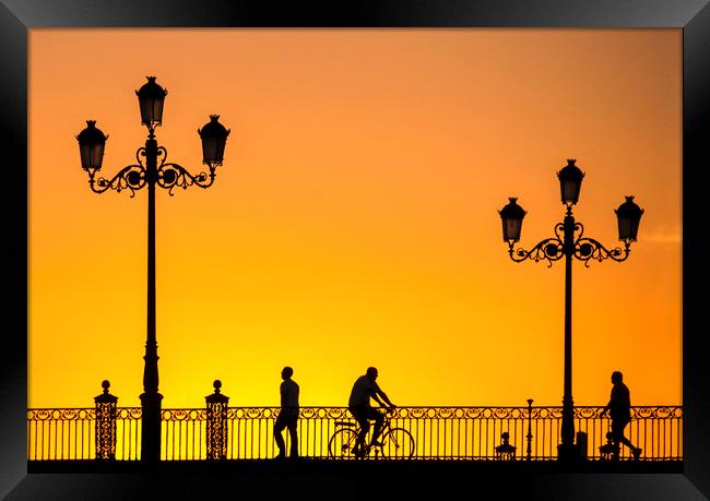   Seville bridge at sunset Framed Print by Stephen Giles