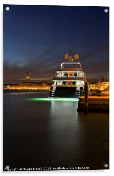 Luxury Yacht, Venice Acrylic by Maggie McCall