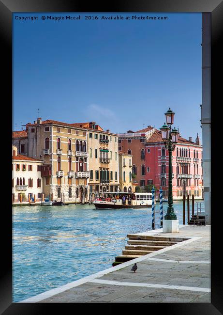 Water Taxi, Grand Canal, Venice Framed Print by Maggie McCall