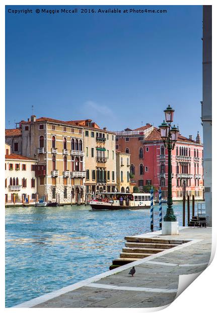 Water Taxi, Grand Canal, Venice Print by Maggie McCall
