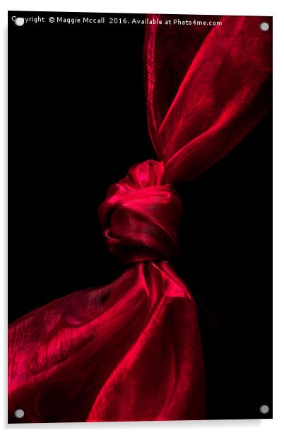 Sensual Red Silk Knot Acrylic by Maggie McCall