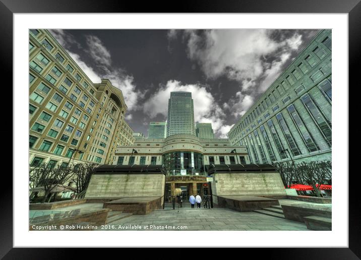 Canary Wharf Tower  Framed Mounted Print by Rob Hawkins