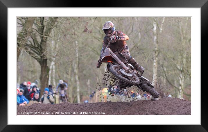 Motocross Racing Framed Mounted Print by Mike Janik