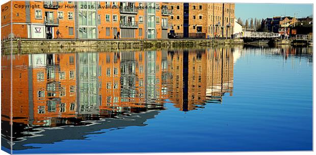 Dockland Reflections Canvas Print by Peter F Hunt