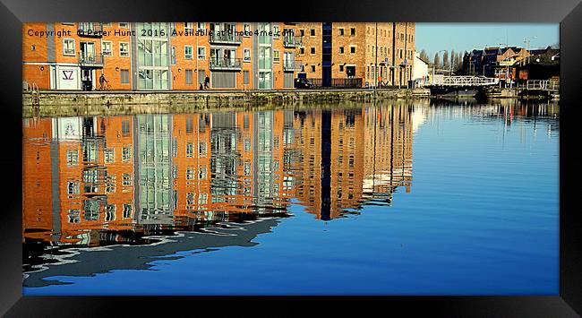 Dockland Reflections Framed Print by Peter F Hunt