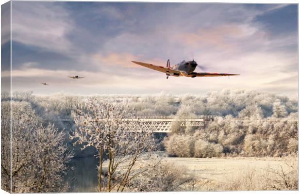 Spitfire Chase Canvas Print by J Biggadike