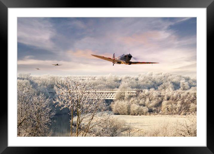Spitfire Chase Framed Mounted Print by J Biggadike