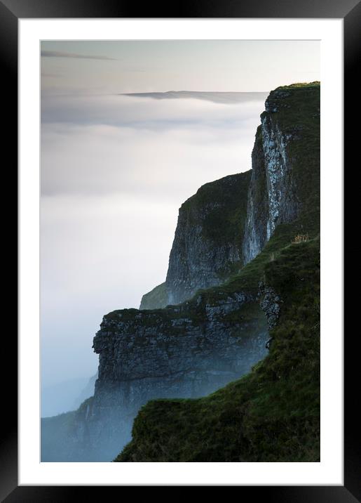 Above the mist at Winnats Pass Framed Mounted Print by Andrew Kearton