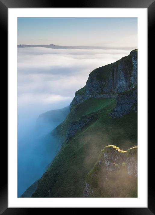 Winnats Pass on a misty morning Framed Mounted Print by Andrew Kearton
