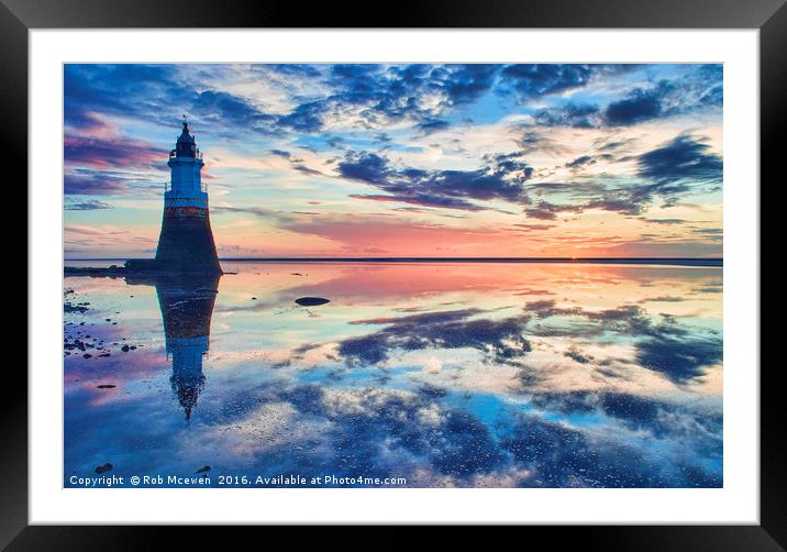 Plover Scar Lighthouse  Framed Mounted Print by Rob Mcewen