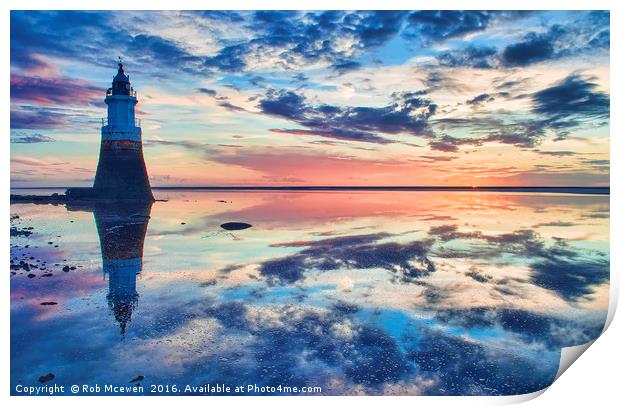 Plover Scar Lighthouse  Print by Rob Mcewen
