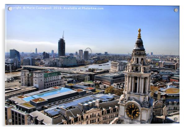 City of London Sky Line Acrylic by Marie Castagnoli