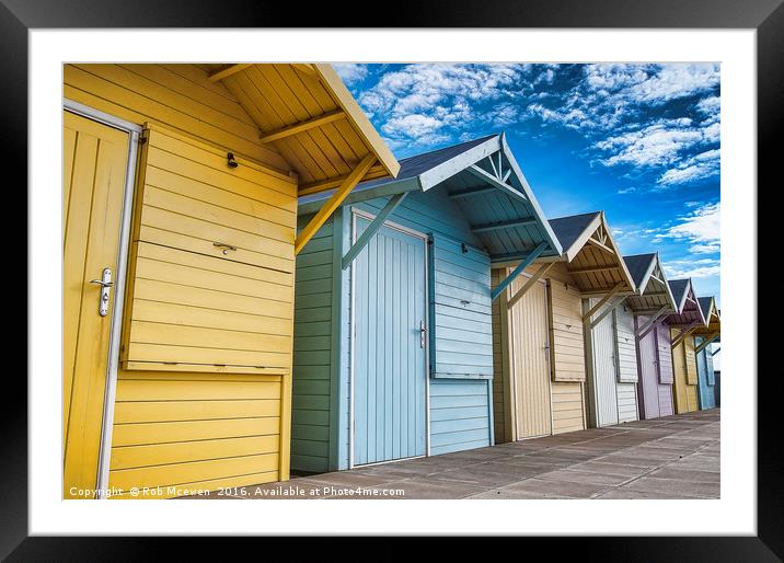 Lytham Beach Huts Framed Mounted Print by Rob Mcewen