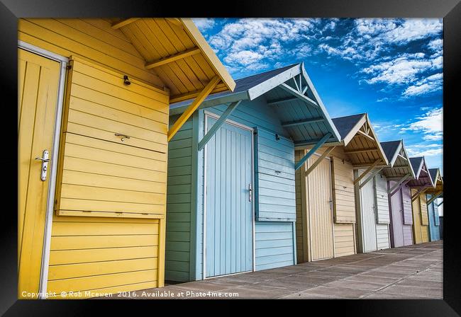 Lytham Beach Huts Framed Print by Rob Mcewen