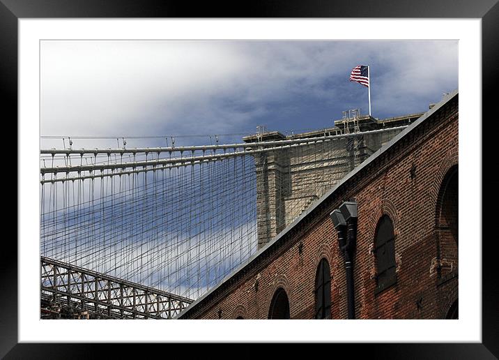 Brooklyn bridge Framed Mounted Print by Tom Hall