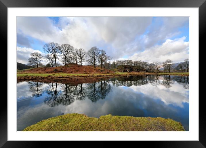 River Brathay Tree Reflections Framed Mounted Print by Gary Kenyon