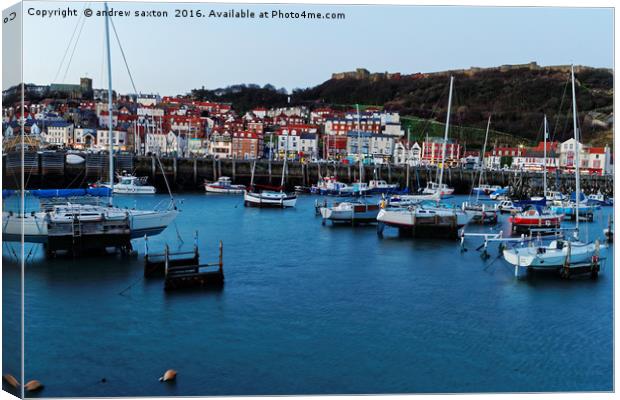 LOOKING OVER THE HARBOUR Canvas Print by andrew saxton