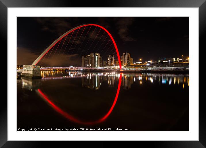 The Millennium Bridge, Newcastle upon Tyne Framed Mounted Print by Creative Photography Wales