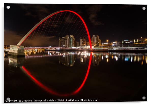 The Millennium Bridge, Newcastle upon Tyne Acrylic by Creative Photography Wales
