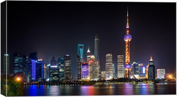 Downtown Shanghai Canvas Print by Peter Walmsley