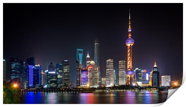 Downtown Shanghai Print by Peter Walmsley