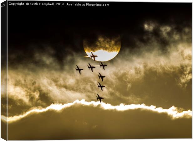 Red Arrows - 7 of 9 Canvas Print by Keith Campbell