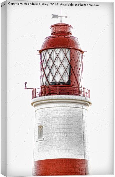 Souter Lighthouse sketch Canvas Print by andrew blakey