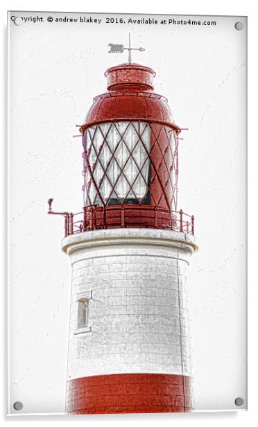 Souter Lighthouse sketch Acrylic by andrew blakey