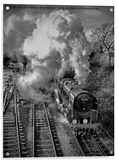 The Train Departing 3 BW Acrylic by Colin Williams Photography