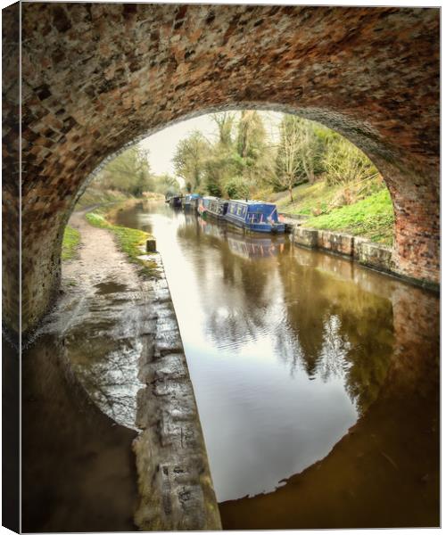  Winter on the Canal Canvas Print by Peter Walmsley