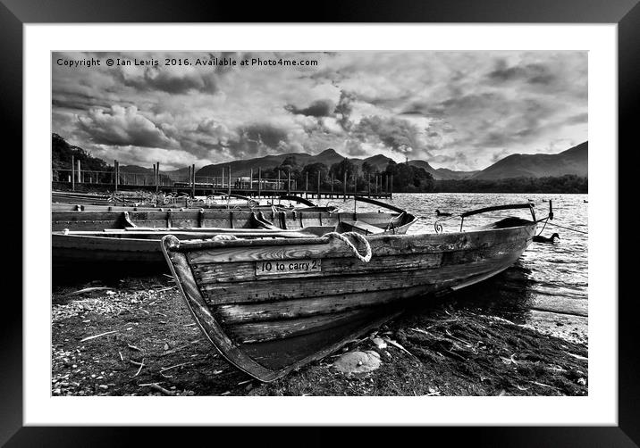Boats at Derwentwater Framed Mounted Print by Ian Lewis