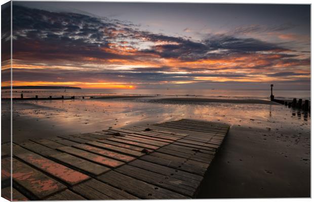 Spectacular sunrise at Shanklin  Canvas Print by Michael Brookes