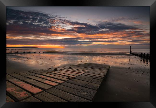 Spectacular sunrise at Shanklin  Framed Print by Michael Brookes