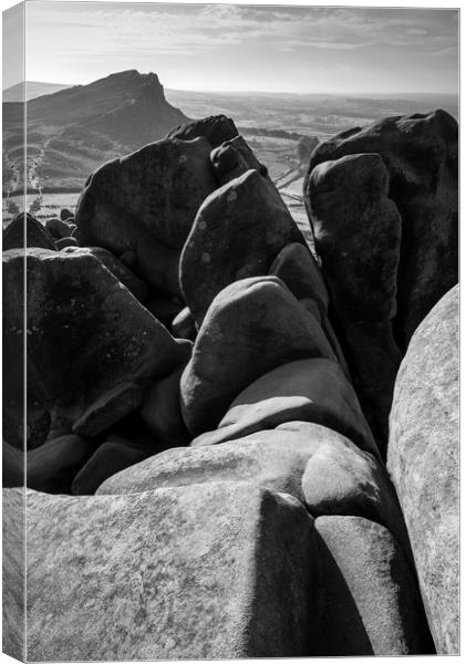 Rocky forms at The Roaches Canvas Print by Andrew Kearton