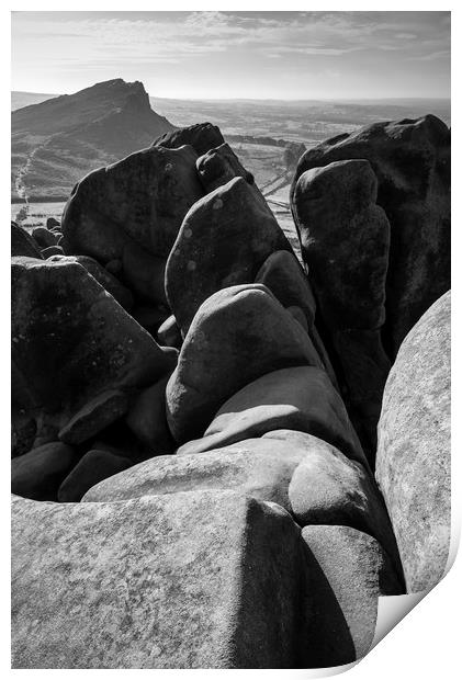 Rocky forms at The Roaches Print by Andrew Kearton