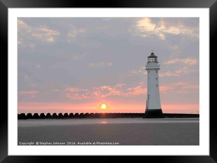 Perch Rock Lighthouse Framed Mounted Print by Stephen Johnson