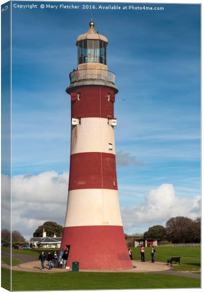 Semitone's Tower, Plymouth Hoe Canvas Print by Mary Fletcher