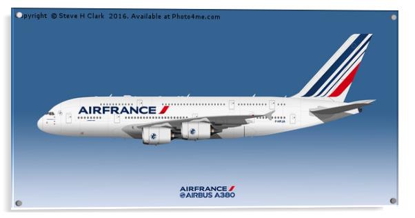 Illustration of Air France Airbus A380  Acrylic by Steve H Clark