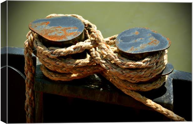 Bollard and Rope Canvas Print by graham young