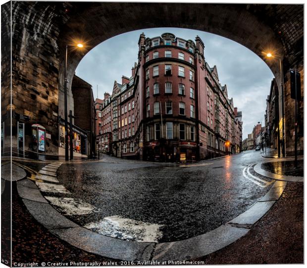 Newcastle street scene Canvas Print by Creative Photography Wales