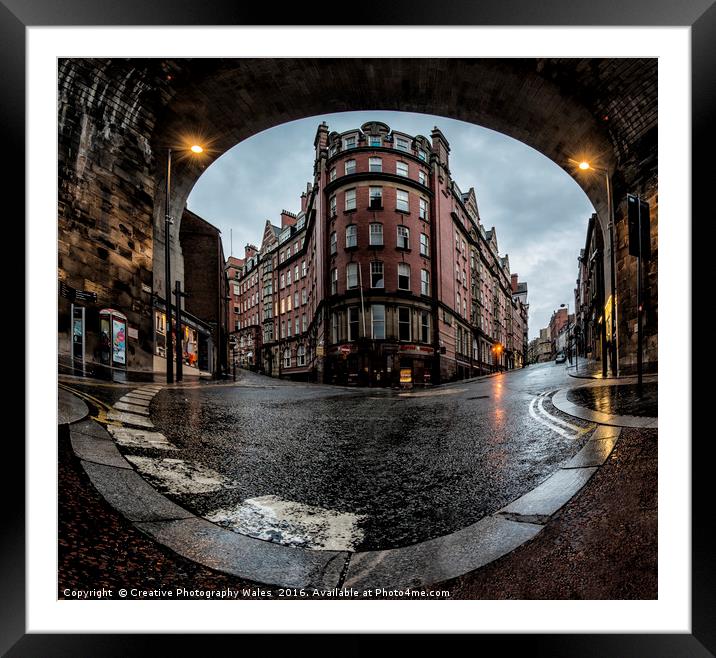 Newcastle street scene Framed Mounted Print by Creative Photography Wales