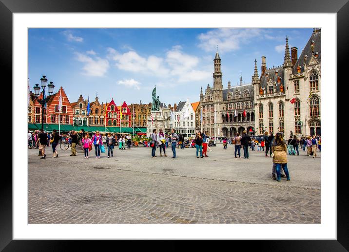 Bruges Market Square Framed Mounted Print by Patrycja Polechonska