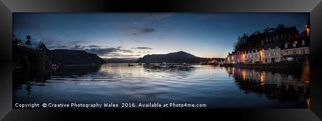 Portree Harbour Dawn Framed Print by Creative Photography Wales