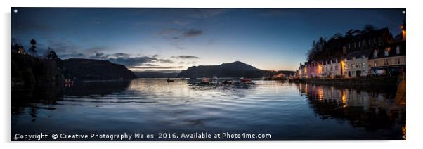 Portree Harbour Dawn Acrylic by Creative Photography Wales