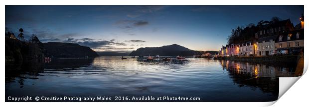 Portree Harbour Dawn Print by Creative Photography Wales