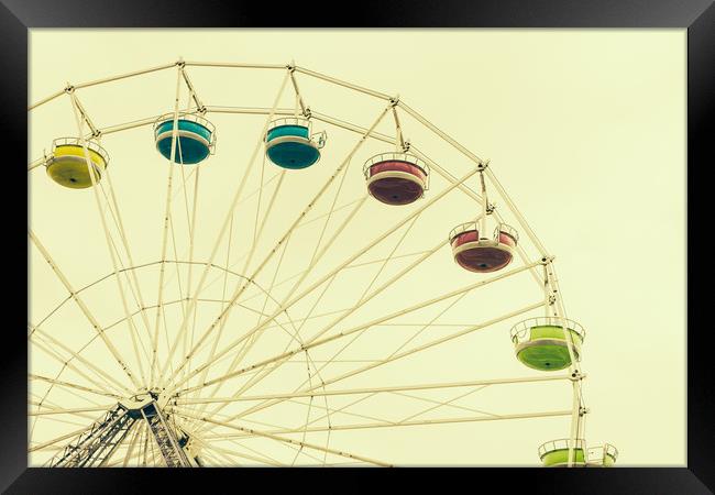 Vintage Ferris Wheel Framed Print by Patrycja Polechonska