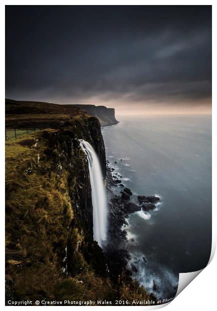 Mealt Waterfall, Isle of Skye Print by Creative Photography Wales